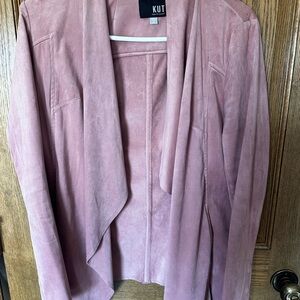 Kut from the Kloth Dusty Rose Suede Draped Jacket